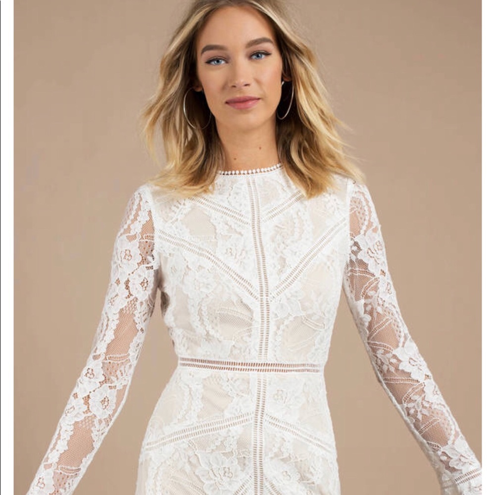 NWT Toni White Victoria Lace Shift Dress L